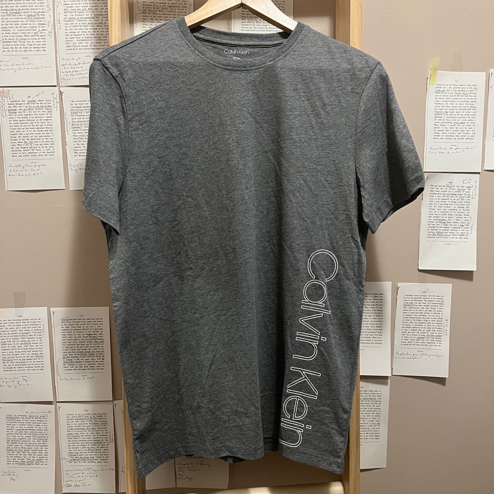 Calvin Klein Grey Short Sleeve Crewneck Shirt New with Tags